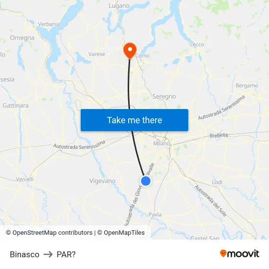 Binasco to Parre map