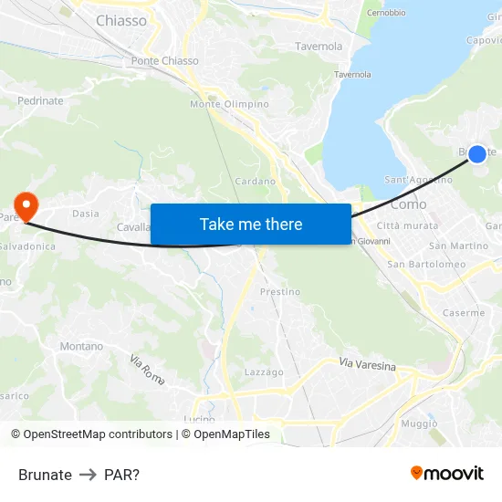 Brunate to Parre map