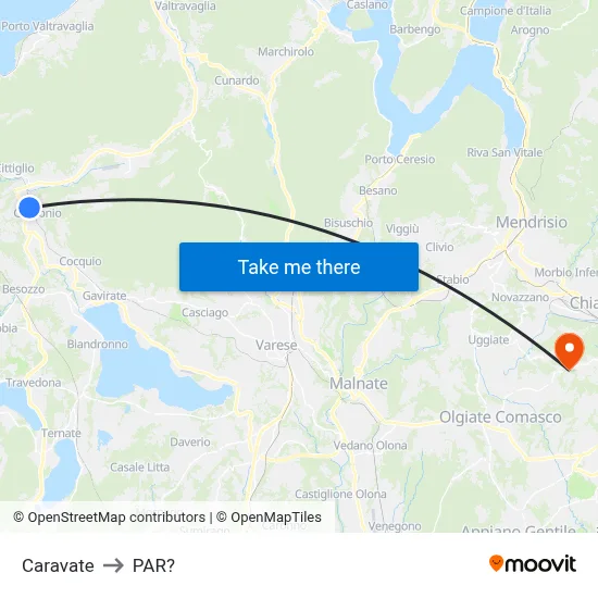Caravate to Parre map