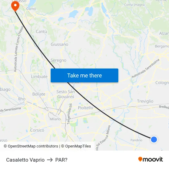 Casaletto Vaprio to Parre map