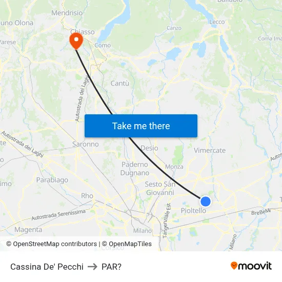 Cassina De' Pecchi to Parre map