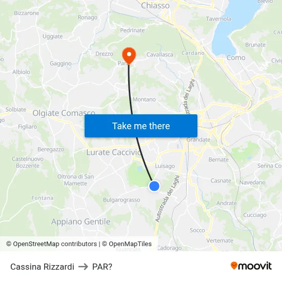 Cassina Rizzardi to Parre map