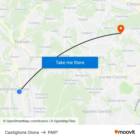 Castiglione Olona to Parre map