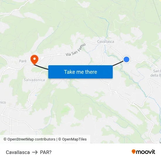 Cavallasca to Parre map