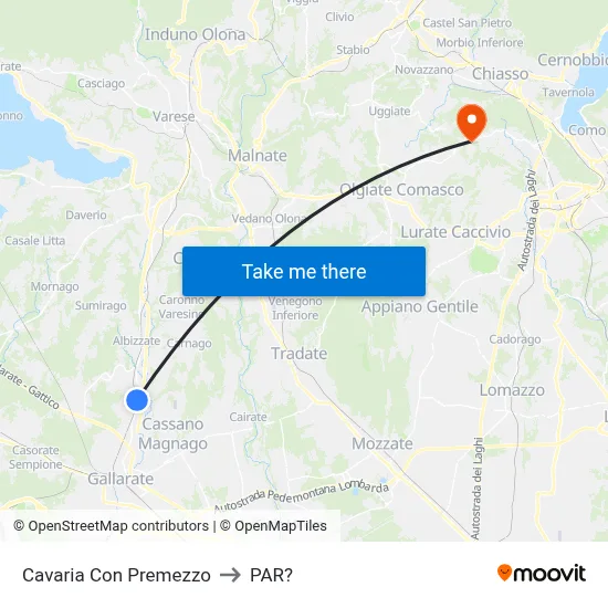 Cavaria con Premezzo to Parre map