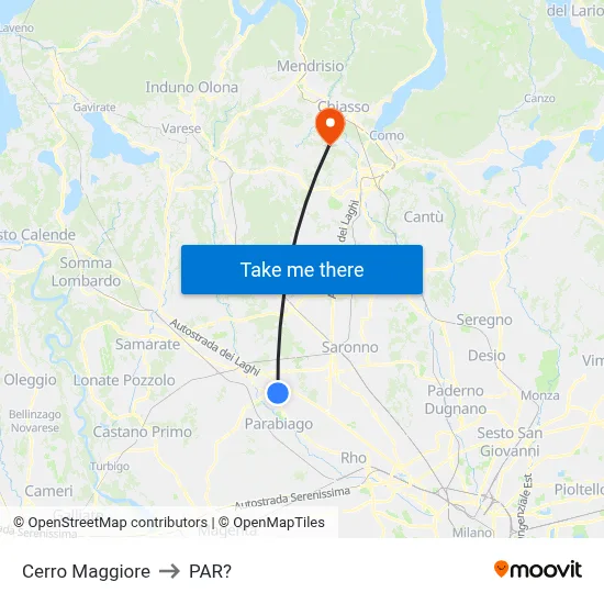 Cerro Maggiore to Parre map