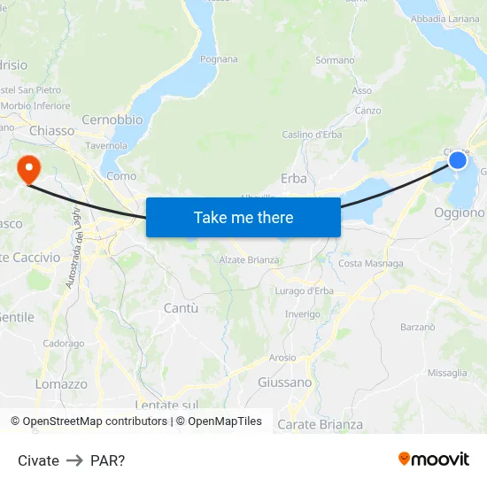 Civate to Parre map