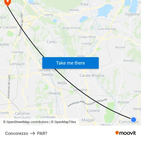 Concorezzo to Parre map