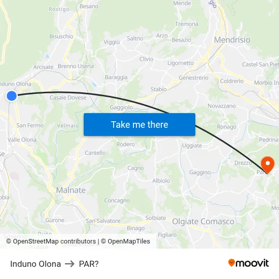 Induno Olona to Parre map