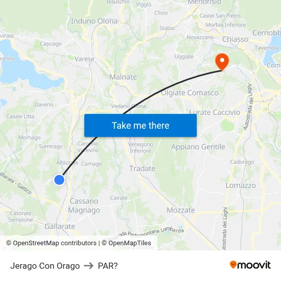 Jerago con Orago to Parre map