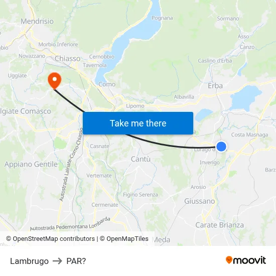 Lambrugo to Parre map