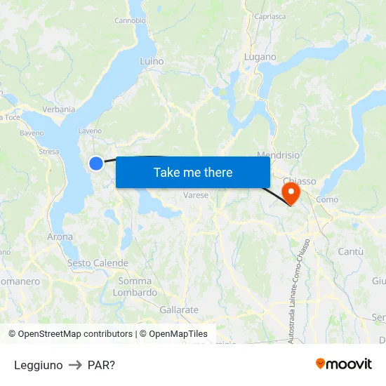 Leggiuno to Parre map