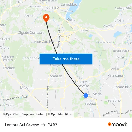 Lentate Sul Seveso to Parre map
