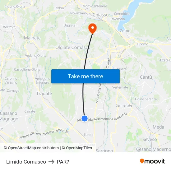 Limido Comasco to Parre map