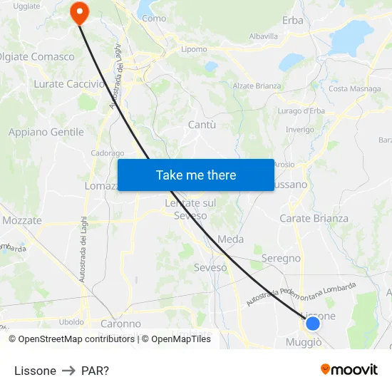 Lissone to Parre map