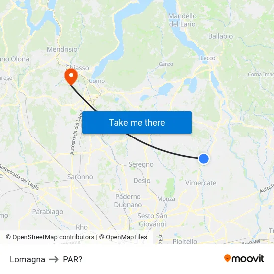Lomagna to Parre map