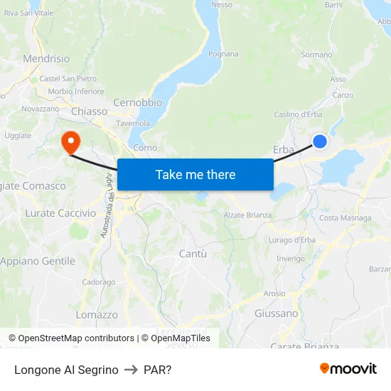 Longone Al Segrino to Parre map