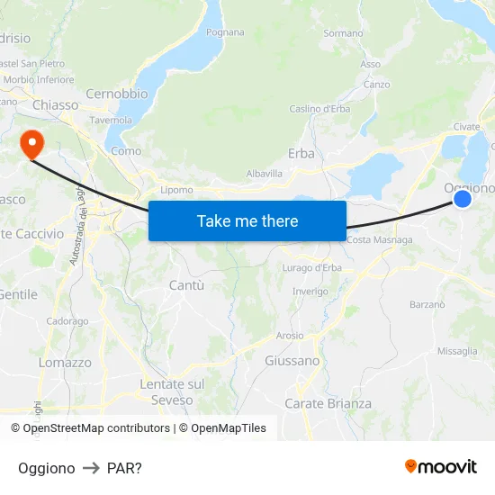 Oggiono to Parre map