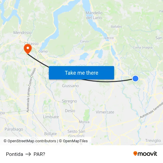 Pontida to Parre map