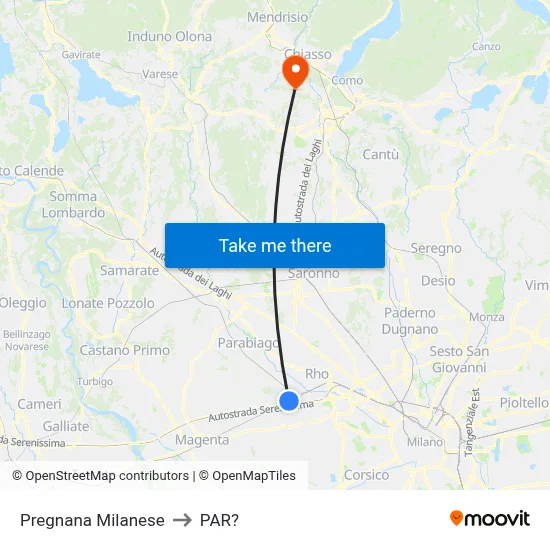 Pregnana Milanese to Parre map