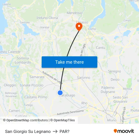 San Giorgio Su Legnano to Parre map