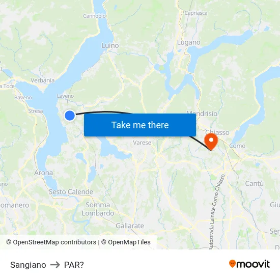 Sangiano to Parre map