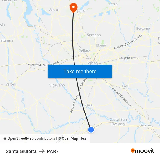 Santa Giuletta to Parre map