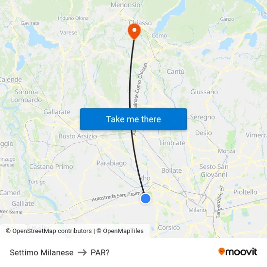 Settimo Milanese to Parre map