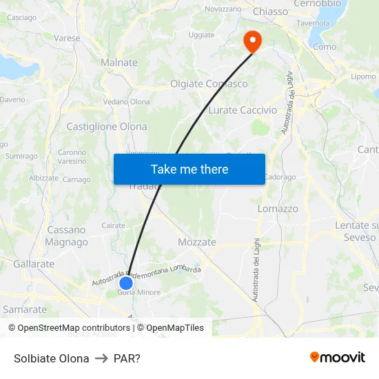 Solbiate Olona to Parre map