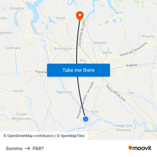 Sommo to Parre map
