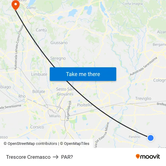 Trescore Cremasco to Parre map