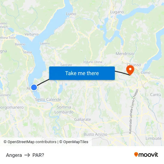 Angera to Parre map