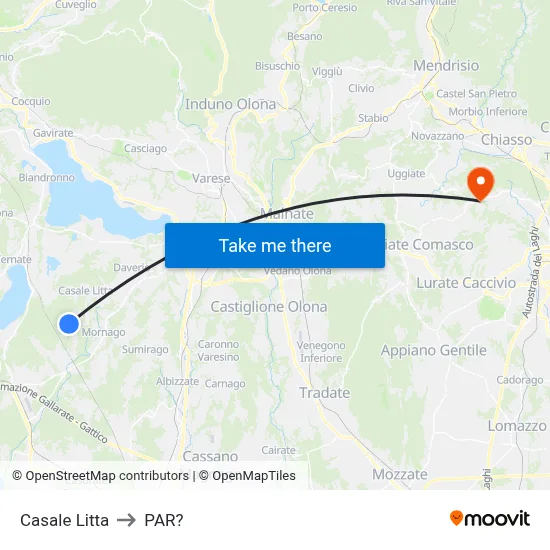 Casale Litta to Parre map