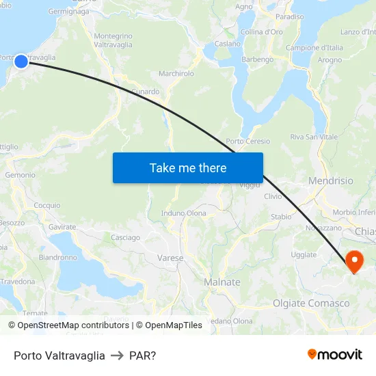 Porto Valtravaglia to Parre map