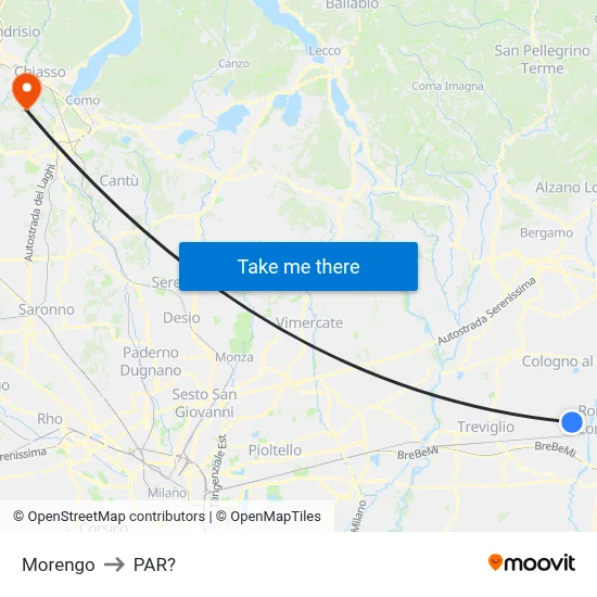 Morengo to Parre map