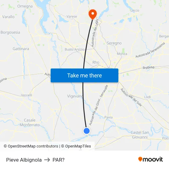 Pieve Albignola to Parre map
