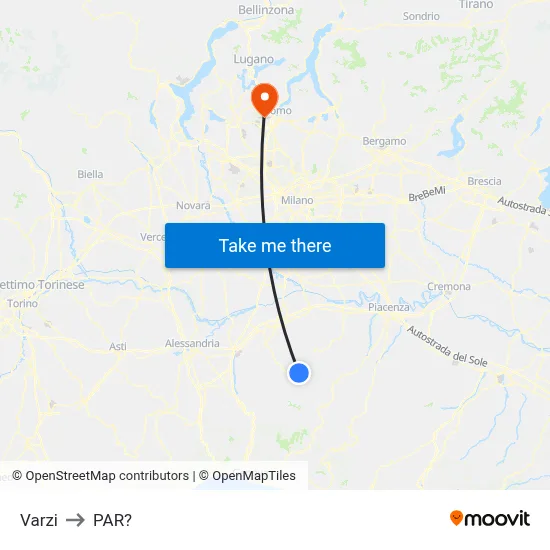 Varzi to Parre map