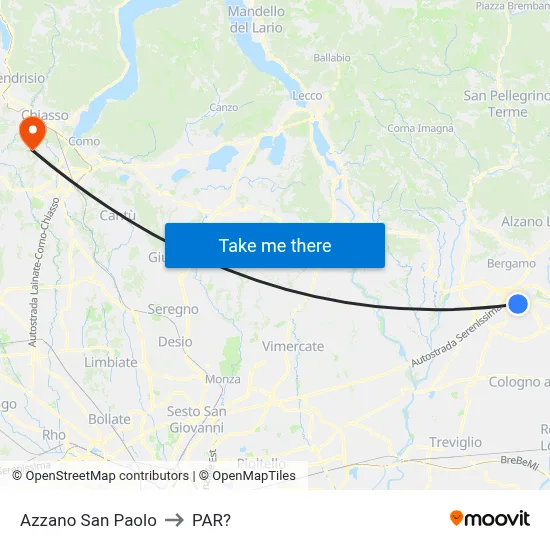 Azzano San Paolo to Parre map