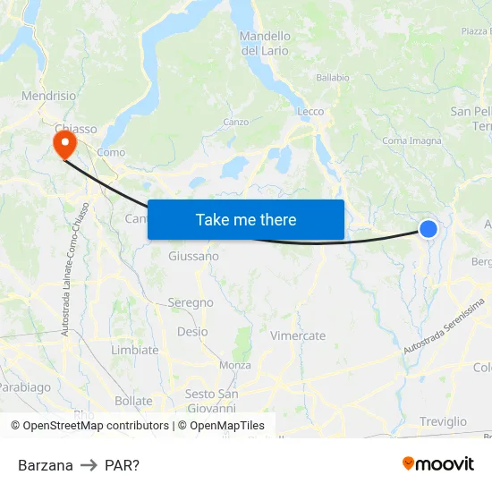 Barzana to Parre map