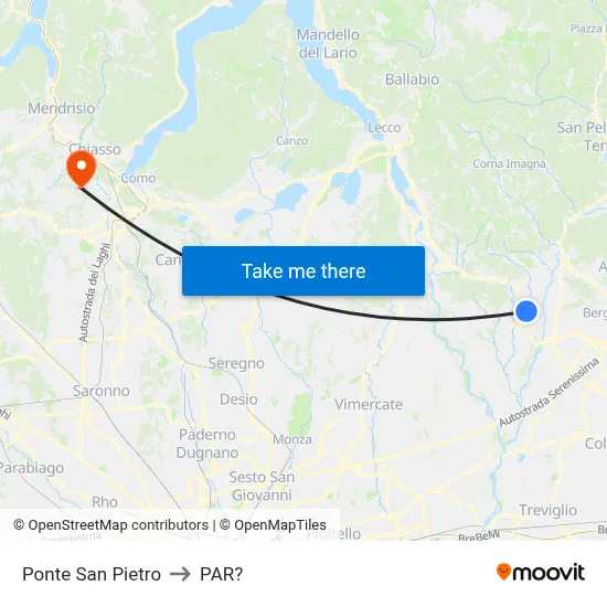 Saint Peter Bridge to Parre map