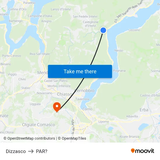 Dizzasco to Parre map