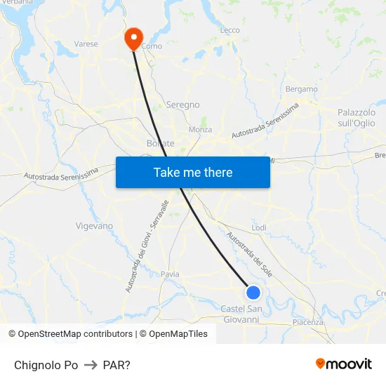 Chignolo Po to Parre map
