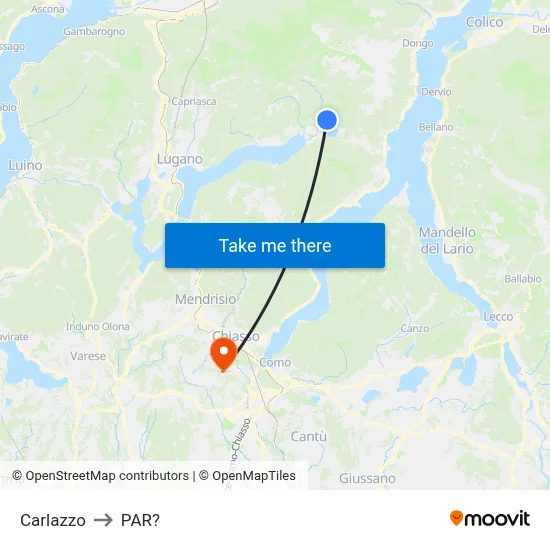 Carlazzo to Parre map