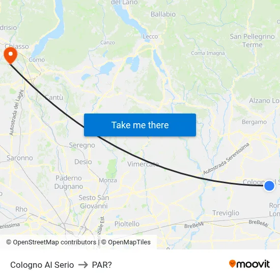 Cologno Al Serio to Parre map