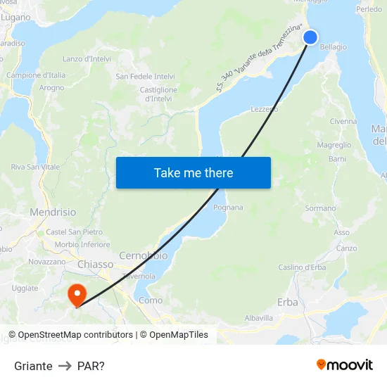 Griante to Parre map