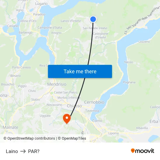 Laino to Parre map