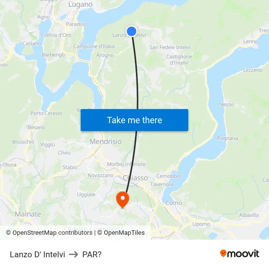 Lanzo d'Intelvi to Parre map