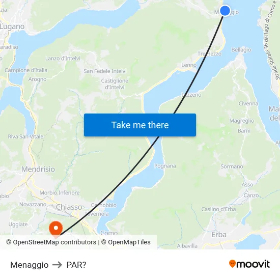 Menaggio to Parre map