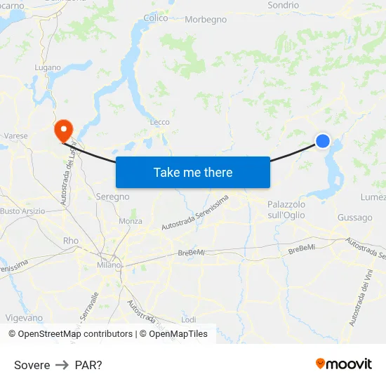 Sovere to Parre map