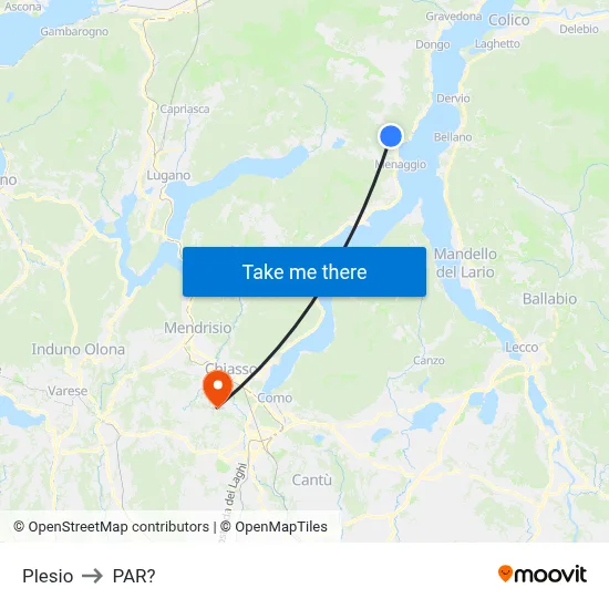 Plesio to Parre map